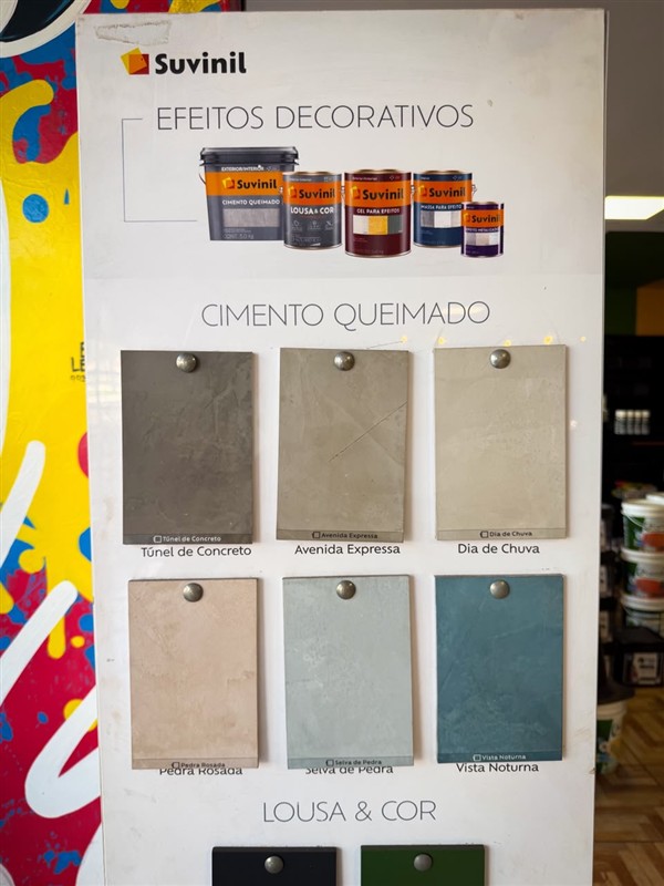 Mostruário de efeito cimento queimado